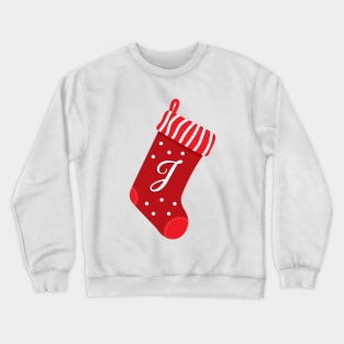 Christmas Stocking with the Letter J Crewneck Sweatshirt